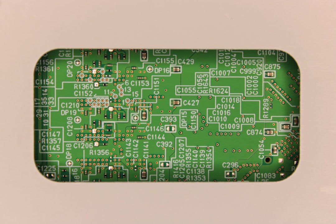 Close up of an electronic circuit board with components